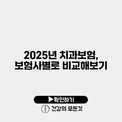 2025년 치과보험, 보험사별로 비교해보기