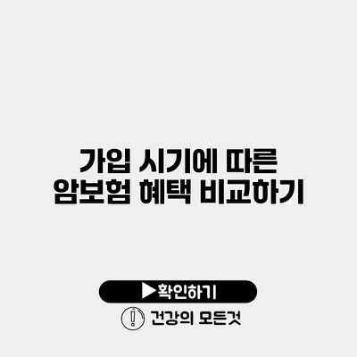 가입 시기에 따른 암보험 혜택 비교하기