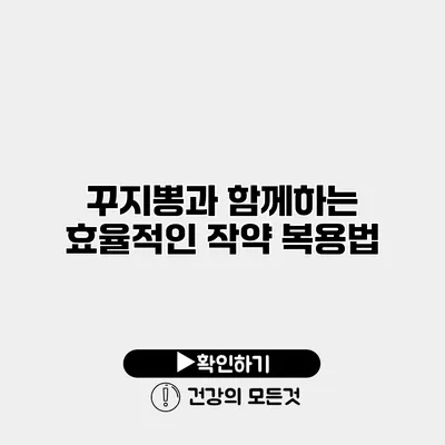 꾸지뽕과 함께하는 효율적인 작약 복용법