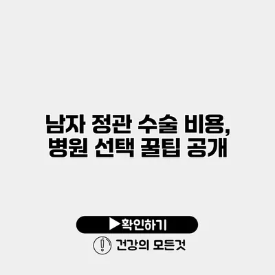 남자 정관 수술 비용, 병원 선택 꿀팁 공개