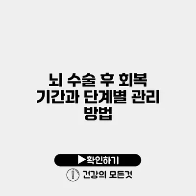 뇌 수술 후 회복 기간과 단계별 관리 방법