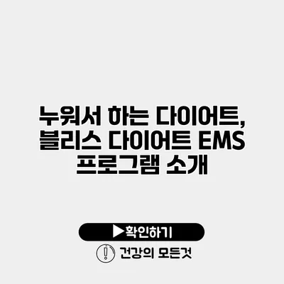 누워서 하는 다이어트, 블리스 다이어트 EMS 프로그램 소개