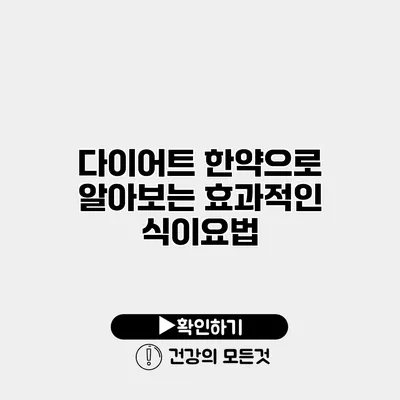 다이어트 한약으로 알아보는 효과적인 식이요법
