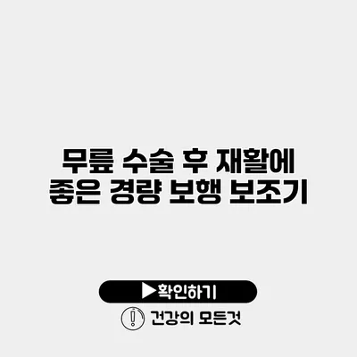 무릎 수술 후 재활에 좋은 경량 보행 보조기