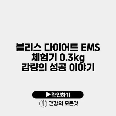 블리스 다이어트 EMS 체험기 0.3kg 감량의 성공 이야기
