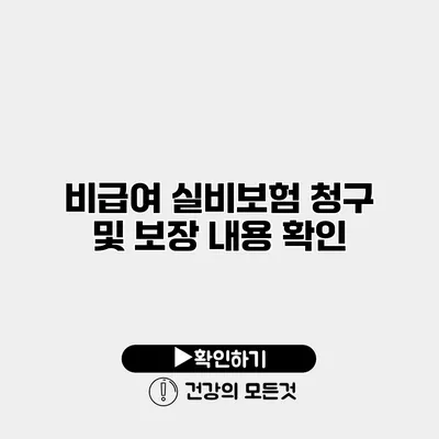 비급여 실비보험 청구 및 보장 내용 확인
