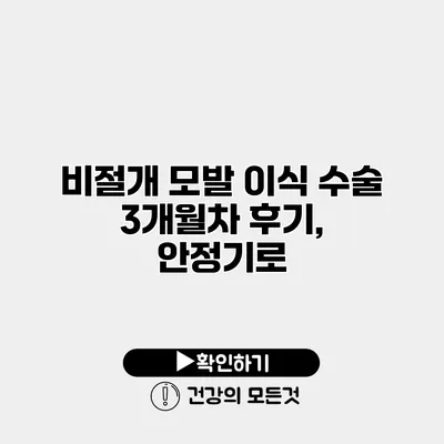 비절개 모발 이식 수술 3개월차 후기, 안정기로