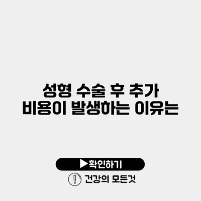 성형 수술 후 추가 비용이 발생하는 이유는?