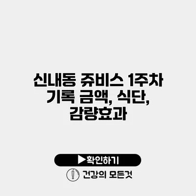 신내동 쥬비스 1주차 기록 금액, 식단, 감량효과