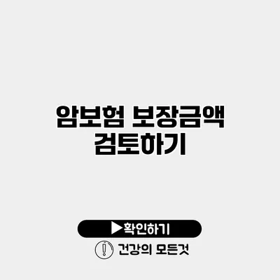 암보험 보장금액 검토하기