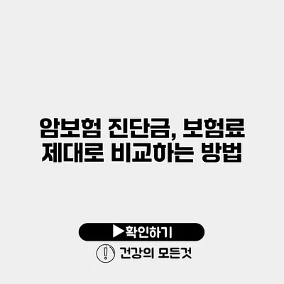 암보험 진단금, 보험료 제대로 비교하는 방법
