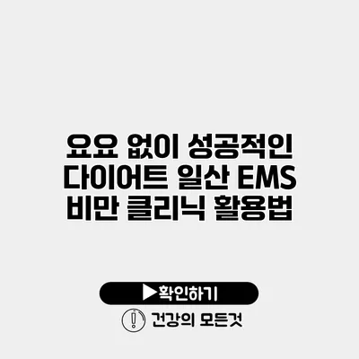요요 없이 성공적인 다이어트 일산 EMS 비만 클리닉 활용법
