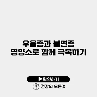 우울증과 불면증 영양소로 함께 극복하기