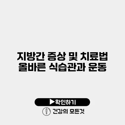 지방간 증상 및 치료법 올바른 식습관과 운동