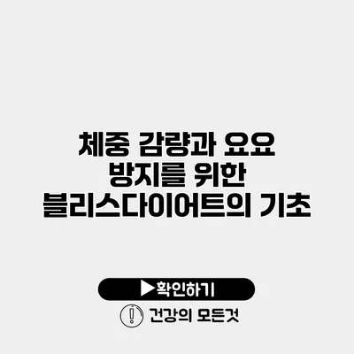 체중 감량과 요요 방지를 위한 블리스다이어트의 기초