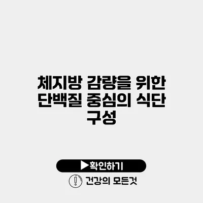 체지방 감량을 위한 단백질 중심의 식단 구성