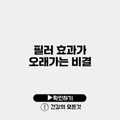 필러 효과가 오래가는 비결