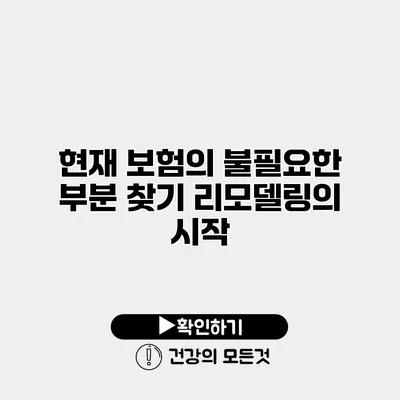 현재 보험의 불필요한 부분 찾기 리모델링의 시작