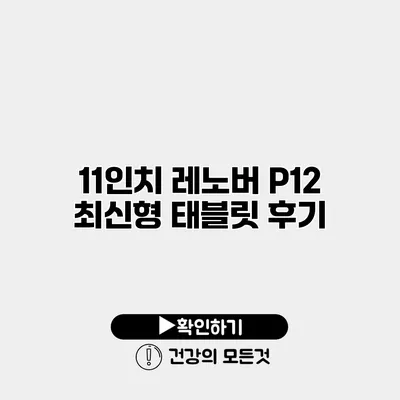 11인치 레노버 P12 최신형 태블릿 후기