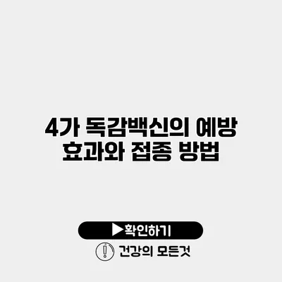 4가 독감백신의 예방 효과와 접종 방법
