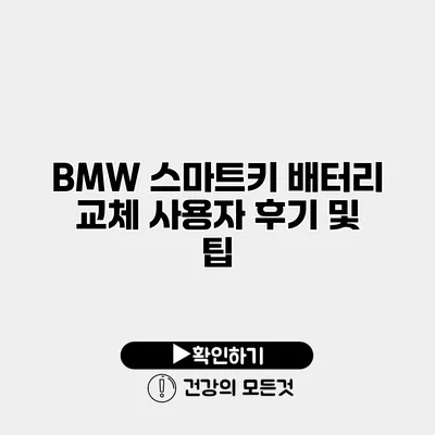 BMW 스마트키 배터리 교체 사용자 후기 및 팁