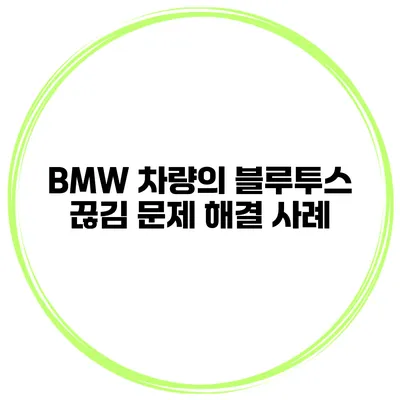 BMW 차량의 블루투스 끊김 문제 해결 사례