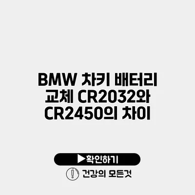 BMW 차키 배터리 교체 CR2032와 CR2450의 차이