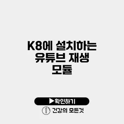 K8에 설치하는 유튜브 재생 모듈