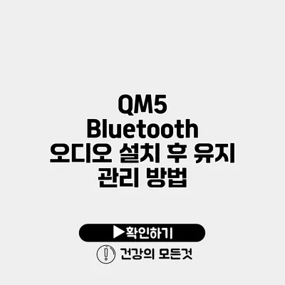 QM5 Bluetooth 오디오 설치 후 유지 관리 방법