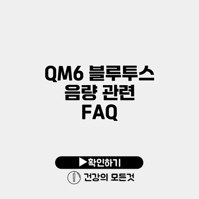 QM6 블루투스 음량 관련 FAQ