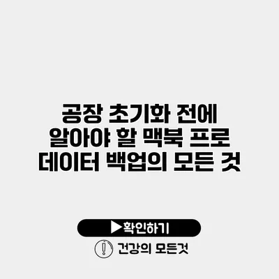 공장 초기화 전에 알아야 할 맥북 프로 데이터 백업의 모든 것
