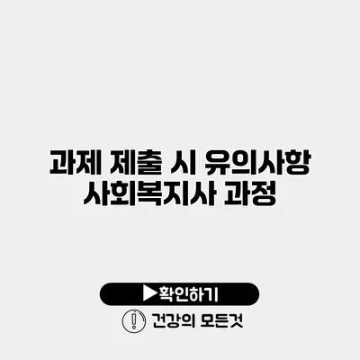 과제 제출 시 유의사항 사회복지사 과정