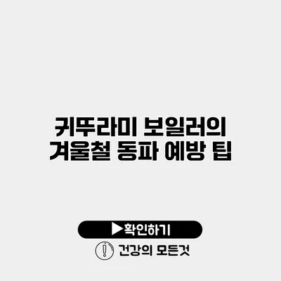 귀뚜라미 보일러의 겨울철 동파 예방 팁