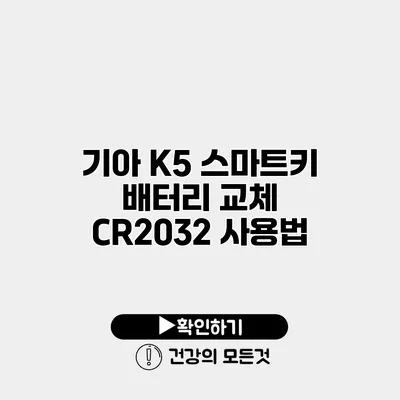 기아 K5 스마트키 배터리 교체 CR2032 사용법