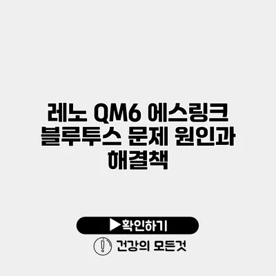 레노 QM6 에스링크 블루투스 문제 원인과 해결책