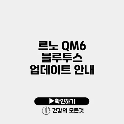 르노 QM6 블루투스 업데이트 안내