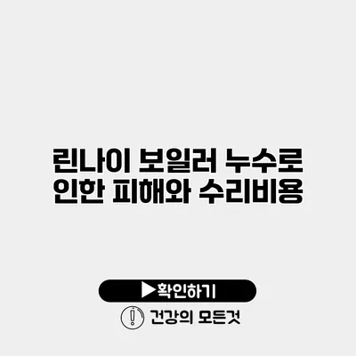 린나이 보일러 누수로 인한 피해와 수리비용
