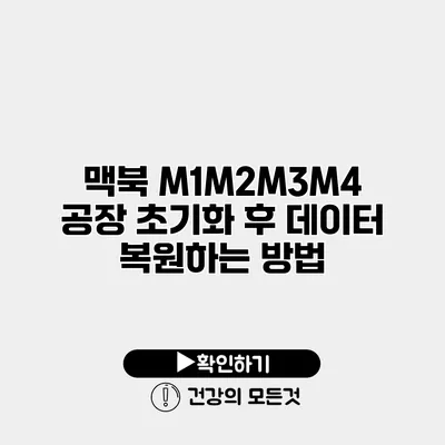 맥북 M1/M2/M3/M4 공장 초기화 후 데이터 복원하는 방법