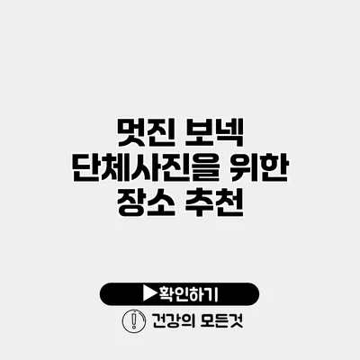 멋진 보넥 단체사진을 위한 장소 추천