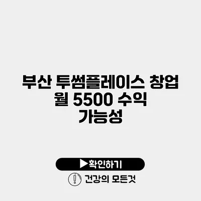 부산 투썸플레이스 창업 월 5500 수익 가능성