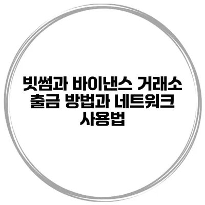 빗썸과 바이낸스 거래소 출금 방법과 네트워크 사용법