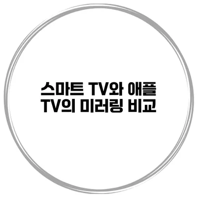 스마트 TV와 애플 TV의 미러링 비교