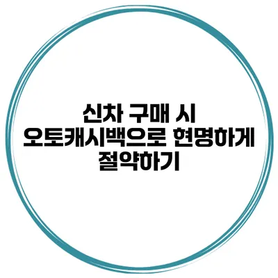 신차 구매 시 오토캐시백으로 현명하게 절약하기