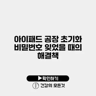 아이패드 공장 초기화 비밀번호 잊었을 때의 해결책