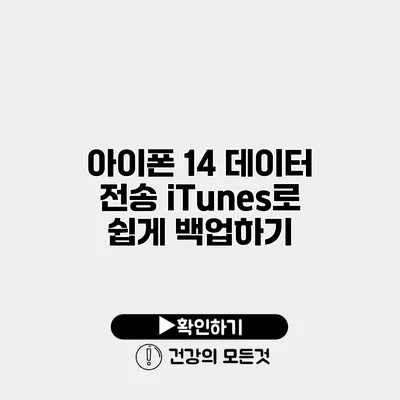 아이폰 14 데이터 전송 iTunes로 쉽게 백업하기