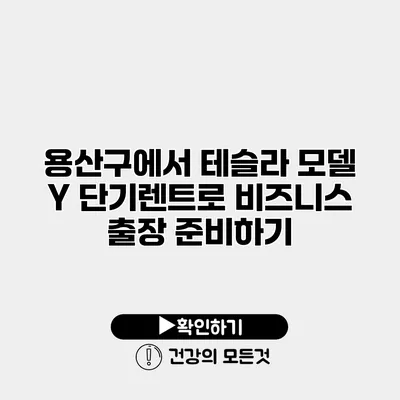 용산구에서 테슬라 모델 Y 단기렌트로 비즈니스 출장 준비하기