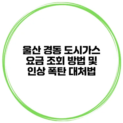 울산 경동 도시가스 요금 조회 방법 및 인상 폭탄 대처법