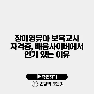 장애영유아 보육교사 자격증, 배움사이버에서 인기 있는 이유