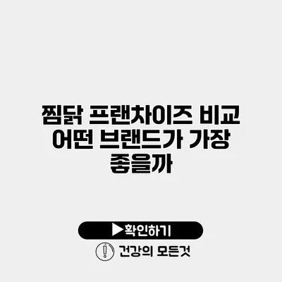 찜닭 프랜차이즈 비교 어떤 브랜드가 가장 좋을까?