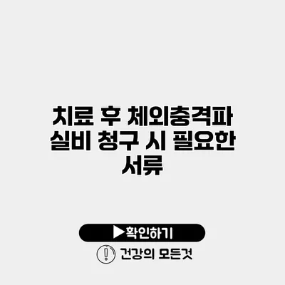 치료 후 체외충격파 실비 청구 시 필요한 서류